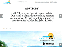 Tablet Screenshot of kawiltours.com